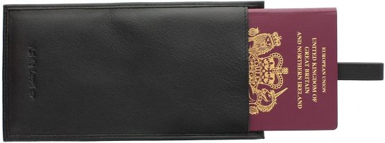 Genuine Leather Security Wallet Pouch with Belt Loop AC501 Black - Image 2