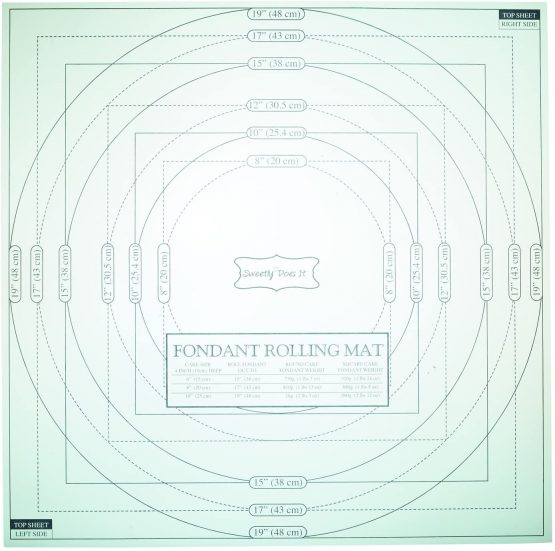 KitchenCraft SDIICINGMAT Sweetly Does It Fondant Icing Rolling Mat with Measurements, Mixture of Several Materials, White, 50 x 50 cm