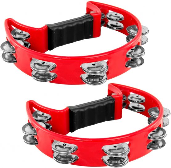 TIGER TAM14-2-RD | Half-Moon Tambourines | Red | Pack of 2