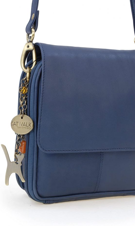 Catwalk Collection Handbags - Women's Leather Cross Body Shoulder Bag - Organiser Messenger with Long Adjustable Strap - TEAGAN - Image 3