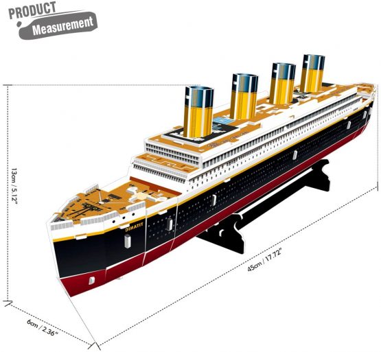 CubicFun 3D Puzzles Titanic Model Kits Ship and Boat Jigsaw Puzzles for Kids and Adults, Paper DIY Toy Gift and Decoration, 35 Pieces - Image 2