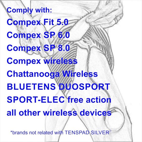 TENSPAD SILVER Set of 4 elastic straps with velcro to hold electrodes - Image 3