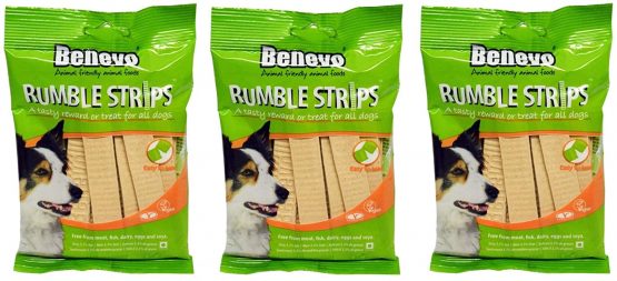 Benevo Vegan Dog Treats Rumble Strips Bundle (3 x 20 strip packs) - Total of 60 strips
