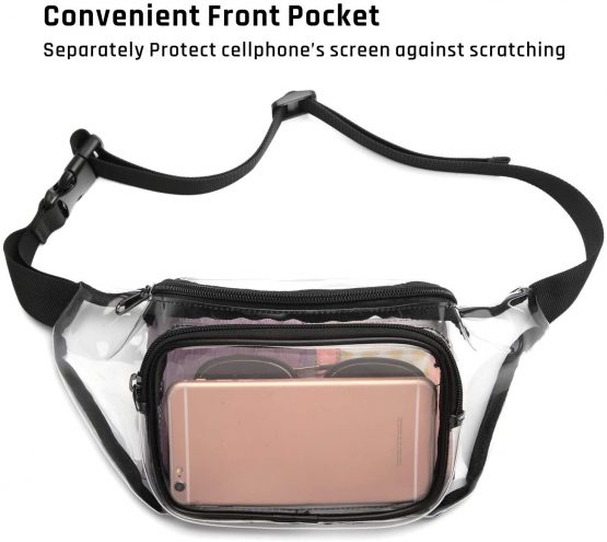SPEEDEVE Clear Tote Bag Stadium Approved Crossbody Bag,2-Black - Image 3