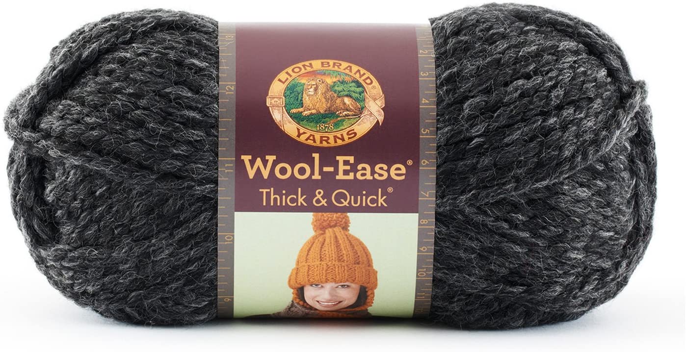 Lion Brand Yarn Company 640-149 Ball of yarns & amp; agrave; knitting, Charcoal, Super Bulky (#6)