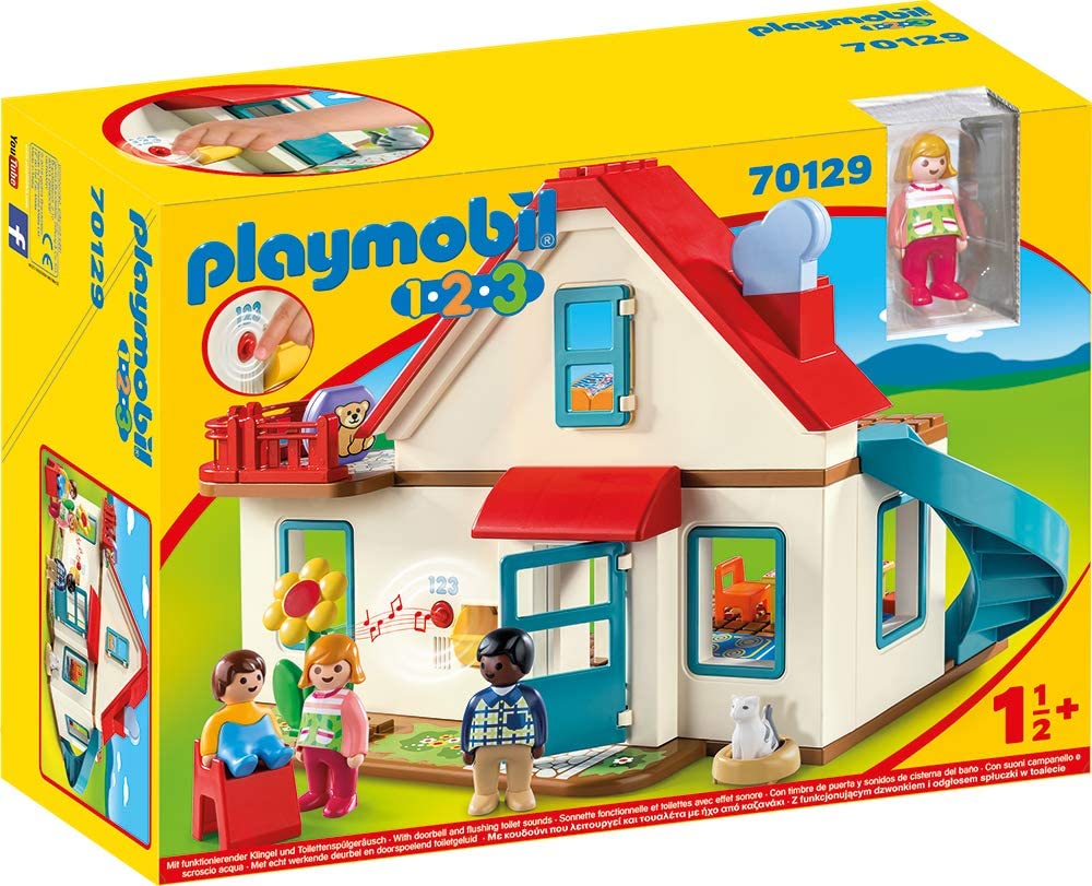 Playmobil 1.2.3 70129 Family House, For Children Ages 18 Months, Multicoloured, standard size