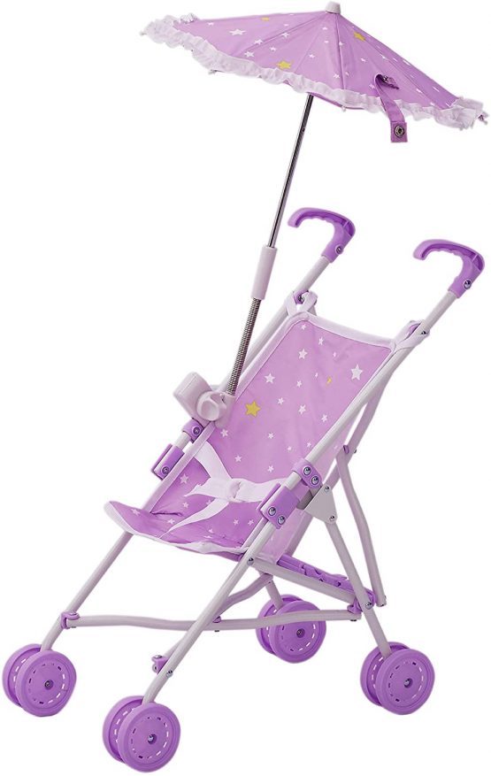 Olivia's Little World Classic Baby Doll Stroller Pushchair & Parasol Purple OL-00005 - Image 2