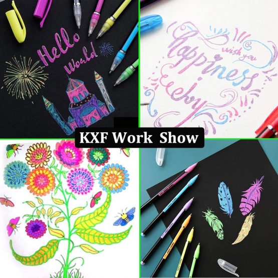 48 Packs Color Gel Ink Pens, KXF Gel Pens Set 1.0mm Tip Color pens-Metallic,Glitter,Neon and Paste for Adult Colouring Books/Scrapbooking/Dyeing/Drawing/Doodling/Manga/Sketching/Craft Artist Quality - Image 2