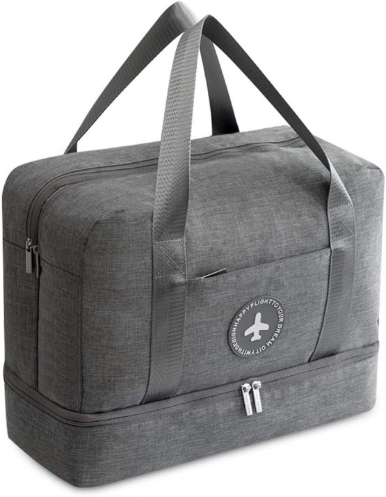 FANDARE Travel Duffel Bag for Women & Men Waterproof Overnight Weekend Bag Lightweight Travel Luggage Bag for Sports, Gym, Vacation Gray