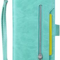 iPhone 6S Plus Case, iPhone 6 Plus Portable Magnetic Zipper Premium PU Leather Multifunctional Case with Purse Wallet Cover Stand Cash Card Holder Slot Hand Wrist Strap Design Folio Flip Case for Apple iPhone 6 Plus/ 6s Plus