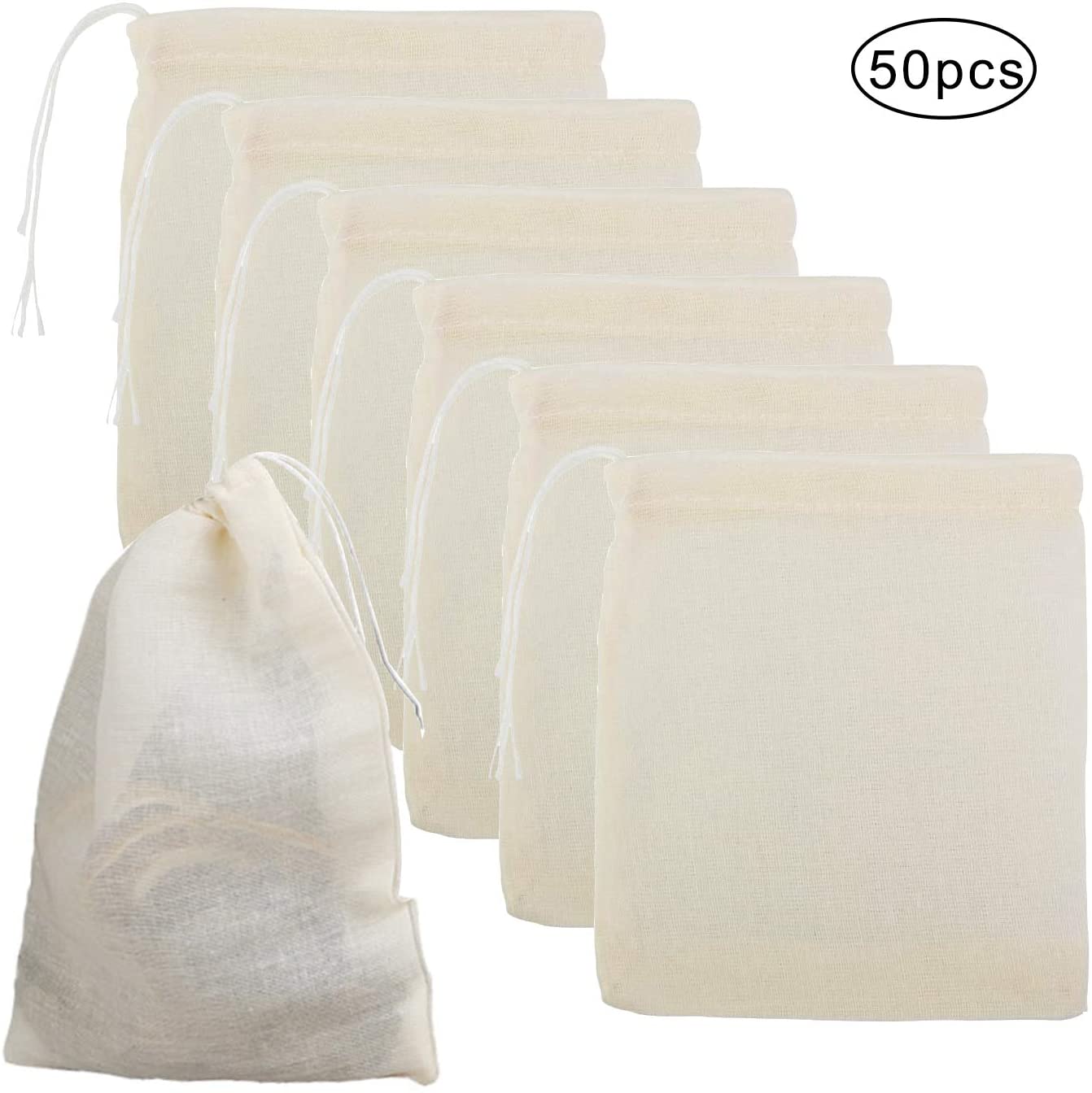 nuoshen 50 Pack Muslin Bags