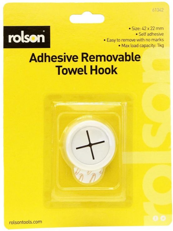 Rolson 61342 Removable Plastic Towel Holder, White - Image 2