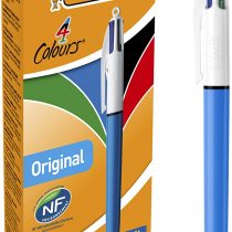 BIC 4 Colours Original Retractable Comfortable Ballpoint Pens - Box of 12 - Medium Point (1.0 mm) - Precision Writing