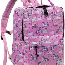 Children Backpack for Girls, Kasgo Cute Primary Schoolbag Book Bag School Backpack Toddler Rucksack for Kindergarten Preschool Girls Lightweight Daypack with Chest Strap in Unicorn