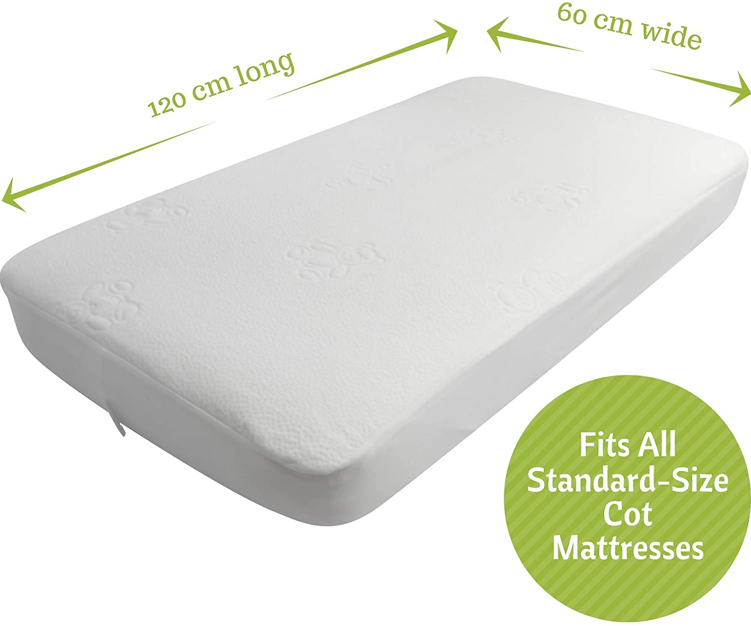 cot waterproof mattress protector 120 x 60