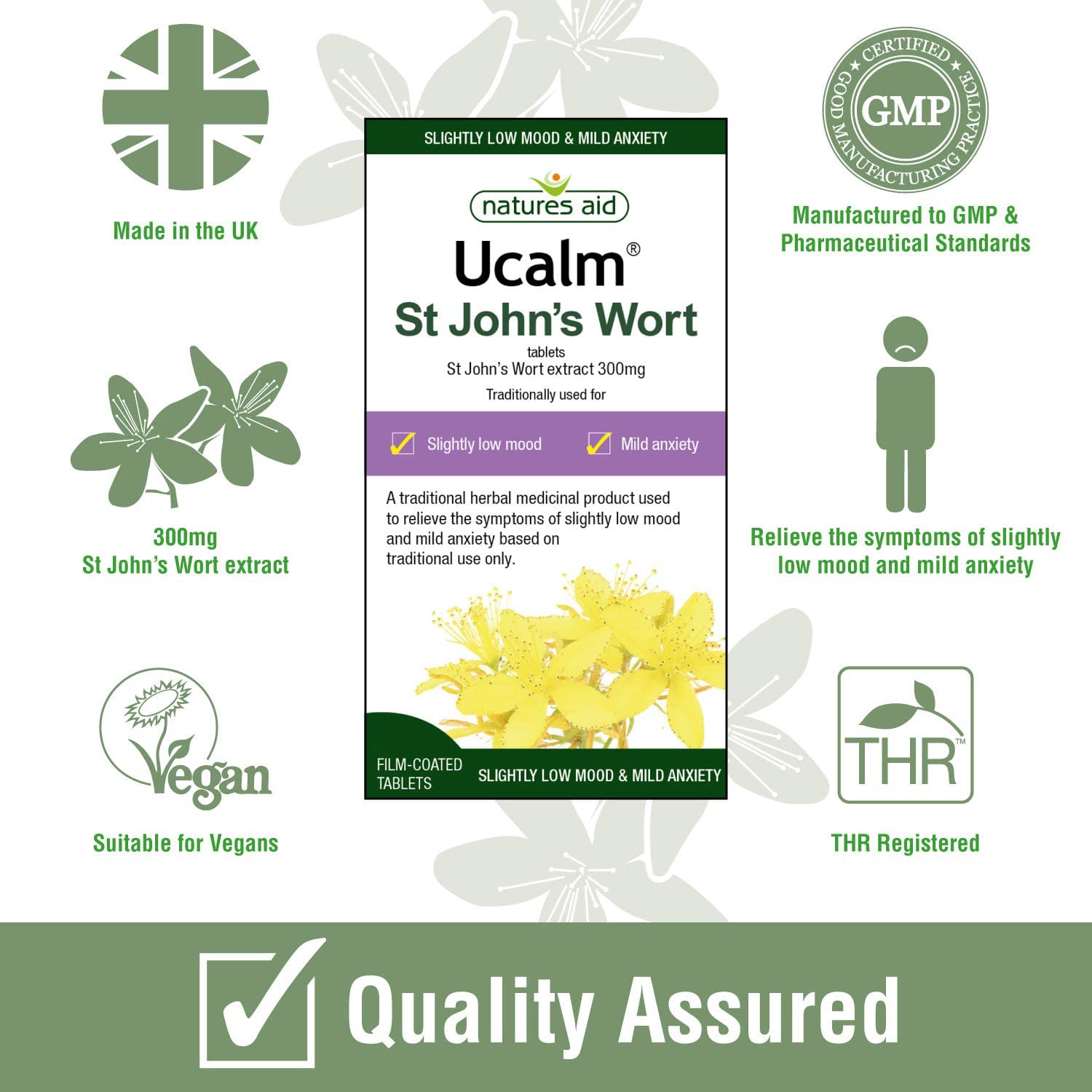 Natures Aid Ucalm St John’s Wort, Relief of Symptoms of Slightly Low