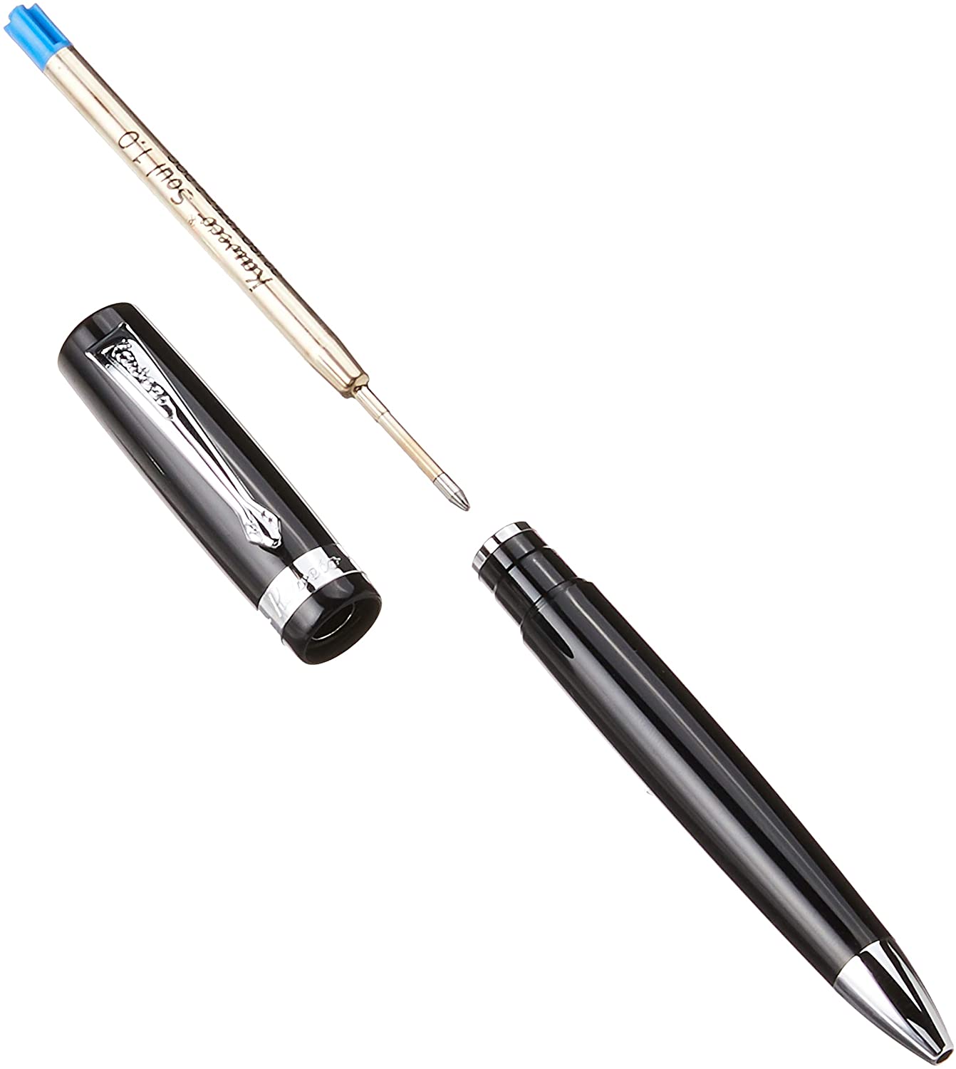 Kaweco STUDENT Ball Pen Black I Retractable Ballpoint Pen in Classic Design with Standard G2 Refills I Acrylic Ball Pen 13cm in Black with Silver Details - Image 2