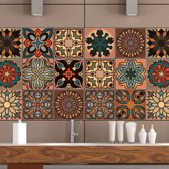 moroccan stick on wall tiles