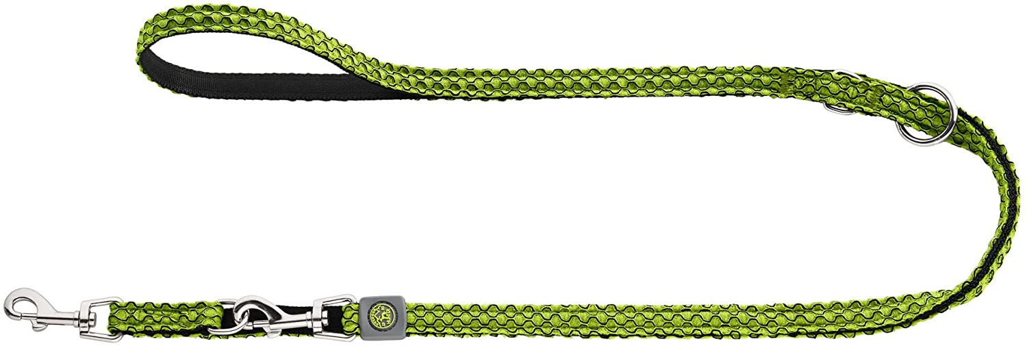 HUNTER Adjustable leash Hilo 25/200 mesh, lime, X-Large