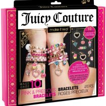 Make It Real - Juicy Couture Pink and Precious Bracelets - DIY Charm Bracelet Kit with Beads for Tween Jewelry Making - Jewelry Making Kit for Girls