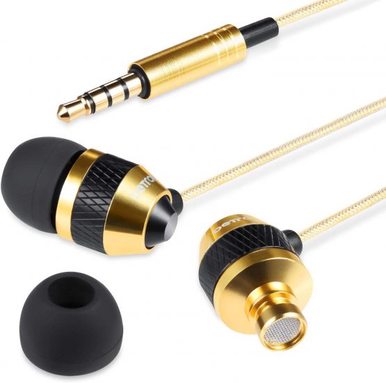 Betron B25 Earphones with Microphone, In Ear Headphones Earphones with Mic and Volume Control, Wired 3.5 mm Headphone, Noise Isolating, Gold - Image 4