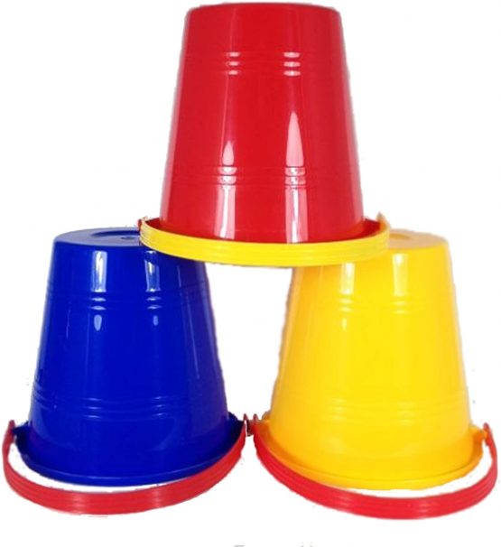 Set Of 10 Mixed Colour Small Beach Buckets - Image 3