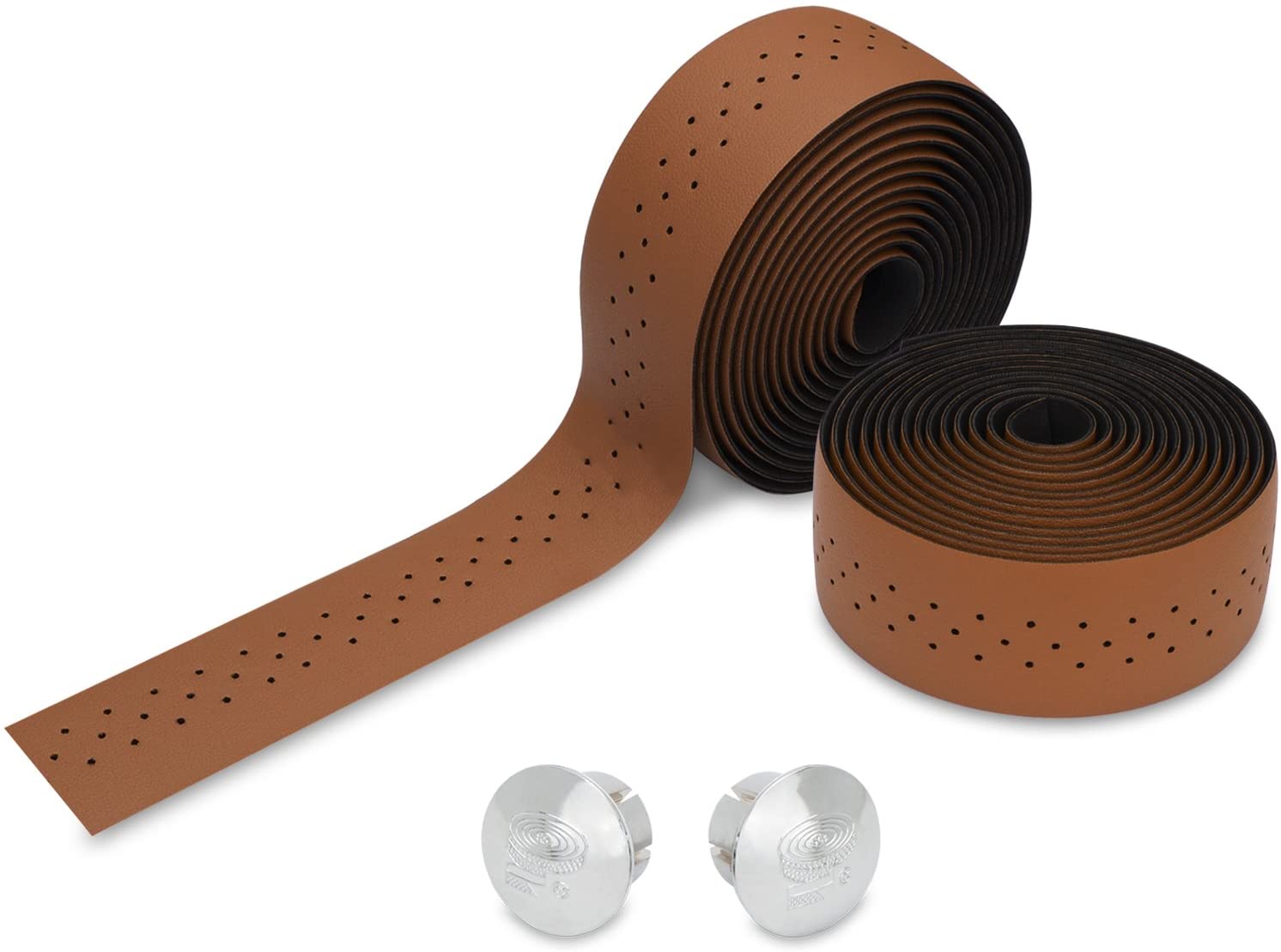 TOPCABIN 2 Rolls Bicycle Handlebar Tapes Camouflage Series Comfort GEL Road Bike Handlebar Tape Bike Bar Tape with Reflective Bar Plugs ((PU a pair) Brown)