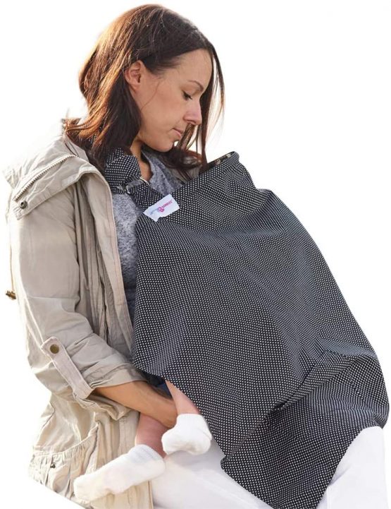Breastfeeding Cover Up Nursing Cover - Breastfeeding Scarf Apron - White