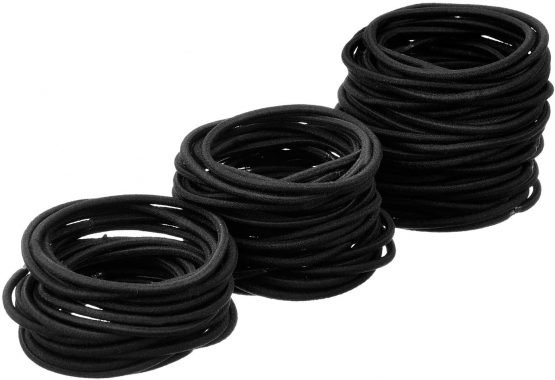 100 Pieces Hair Elastics Hair Ties Ponytail Holders Hair Bands Bulk (Black) - Image 2