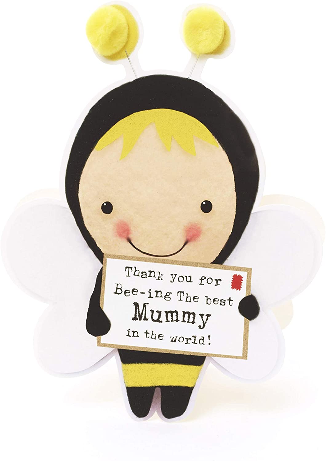 UK Greetings Mummy Birthday Card - Birthday Card for Her - Cute Bumble Bee Costume Design, Multi, 149mm x 195mm