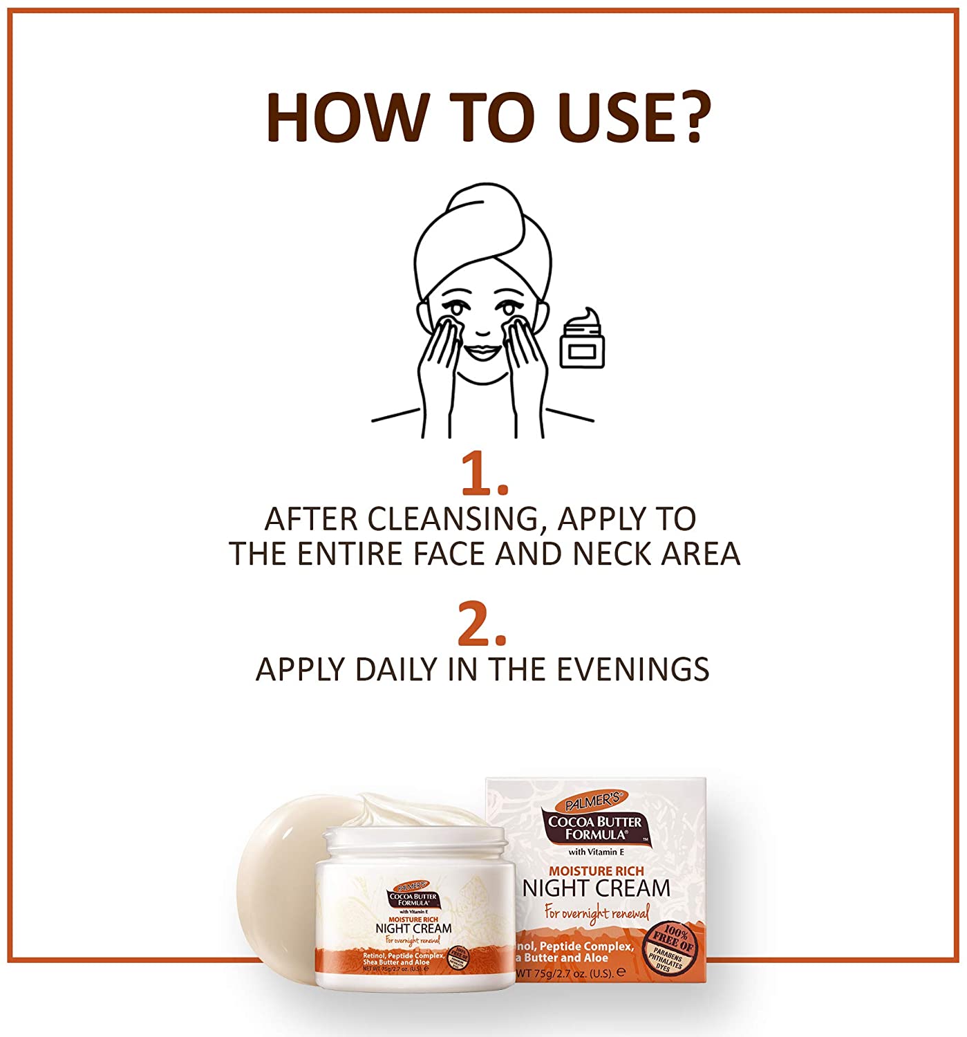 Palmer’s Cocoa Butter Formula Moisture Rich Night Cream 75g, No Color, 75 g (Pack of 1) - Image 4