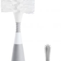 Munchkin Deluxe Bottle and Teat Brush with Textured, Easy-Grip Handle, Grey