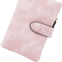 Conisy Soft Leather Wallet Short Style Compact Large Capacity Multi-Card Slot RFID Blocking Purse for Women and Lady (Pink)