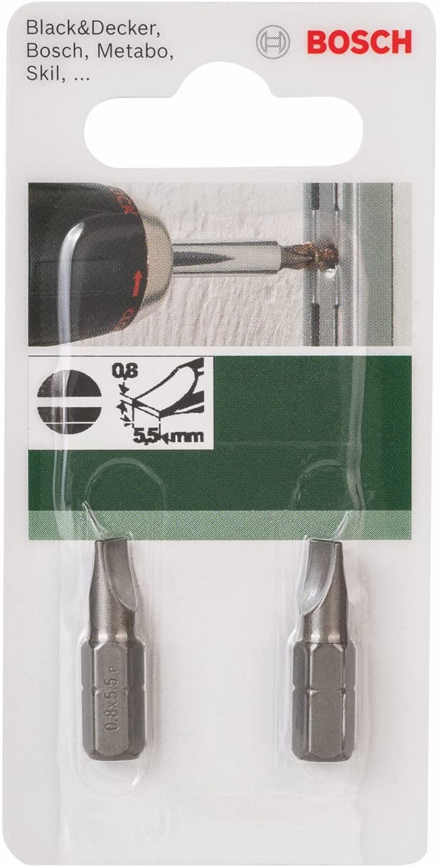 Bosch 2609255909 25mm Screwdriver Bit LS with Standard Quality for Slotted Screws (2 Pieces) - Image 2