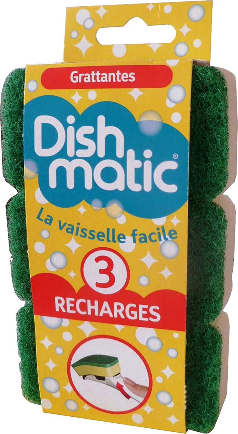 Dishmatic Set of 3 Replacement Scouring Pads Green, 3 Count (Pack of 1)