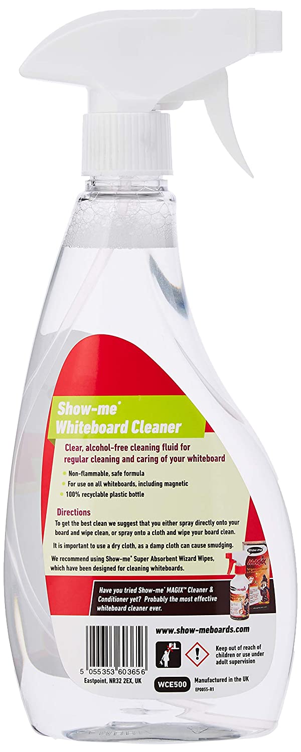Show-me Stage 2 Whiteboard Cleaner, Refillable, keep your whiteboards clean and go super green!, 500 ml (Pack of 1) - Image 2