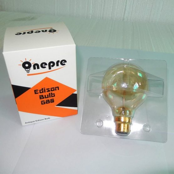 ONEPRE Vintage Edison Light Bulb G80 BC B22 Bayonet 60W Dimmable Retro Filament Light Bulb Spiral Globe Style Warm White - Image 2