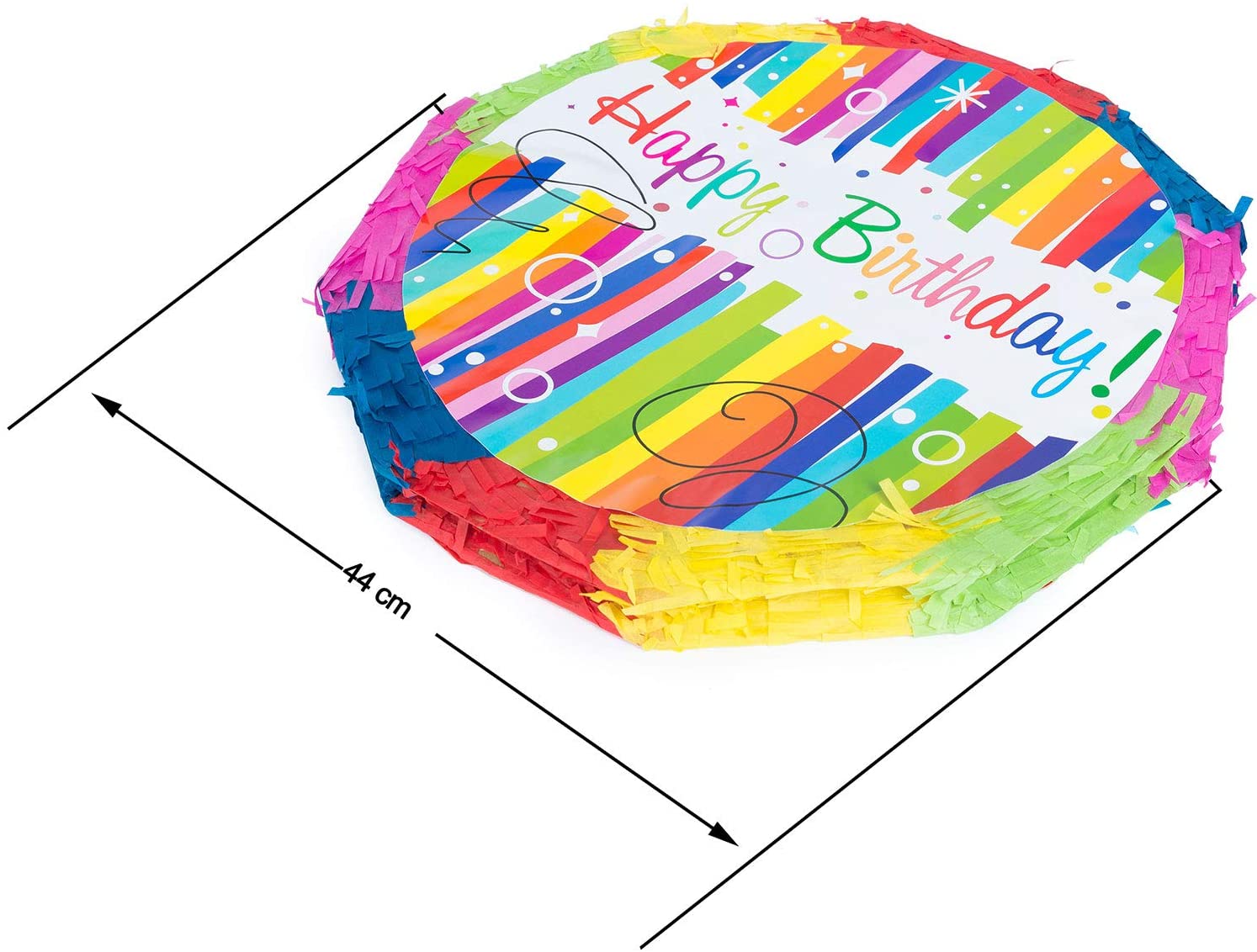 Pinata Party Decoration to Fill with Sweets for Kids Birthday Wedding Party (Happy Birthday), Multicoloured - Image 3
