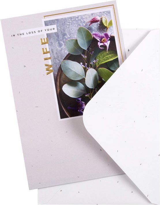 Sympathy Card for Loss of Wife from Hallmark - Embossed Photographic Design - Image 2
