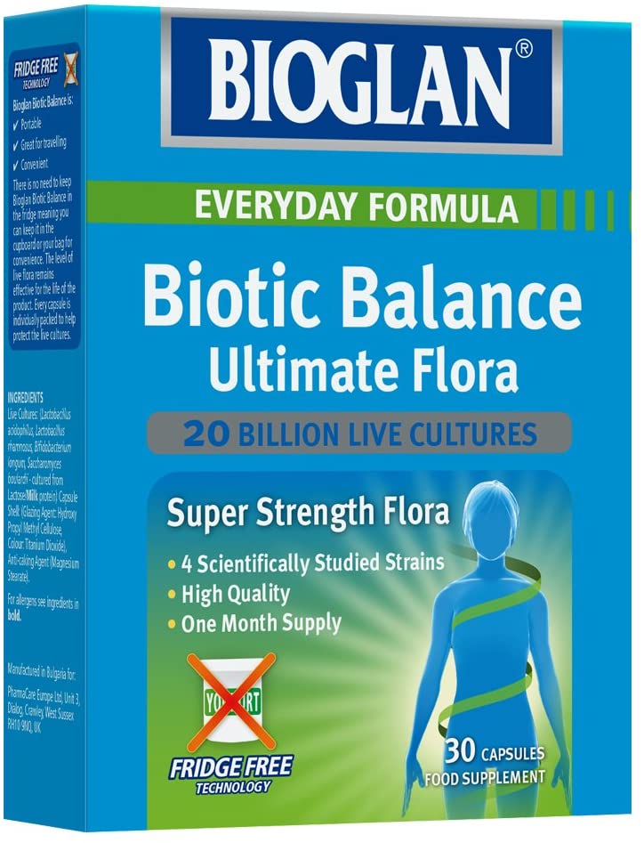 Bioglan Biotic Balance Probiotic 20 Billion, 4 Live Cultures (Lactobacillus Acidophilus, Rhamnosus