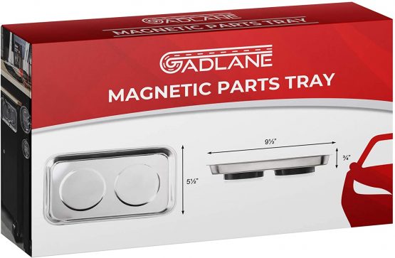 GADLANE Rectangle Magnetic Parts Tray Stainless Steel Dish Heavy Duty Nut & Bolt Sockets Screws Tools Holder Collector 24.1cm x 14.0cm - Image 4