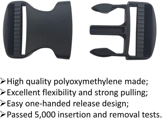 6 Set 38mm/1.5inch Buckles Clips and Tri-Glide Slides, Flat Side Release Buckles - Heavy Duty Replacement Buckles Clip for Backpack Repairing, Luggage Fastening Strap, Pet Collar Making and More - Image 2