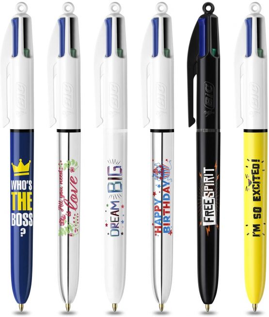 BIC 4 Colors Messages Medium Point Pens (1.0mm) - Various Messages, Metallic Box with 6 Units - Image 2