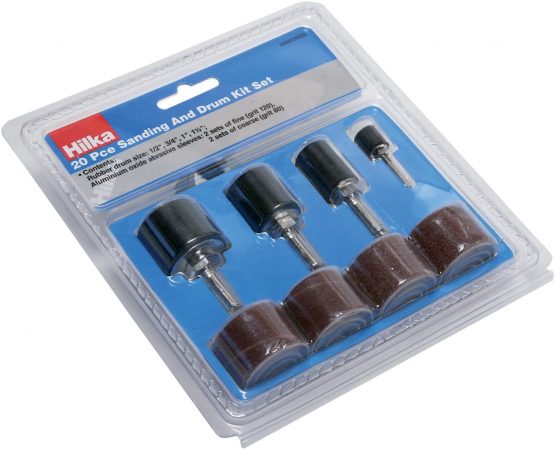 Hilka 68802000 Sanding and Drum Kit, Set of 20 Pieces
