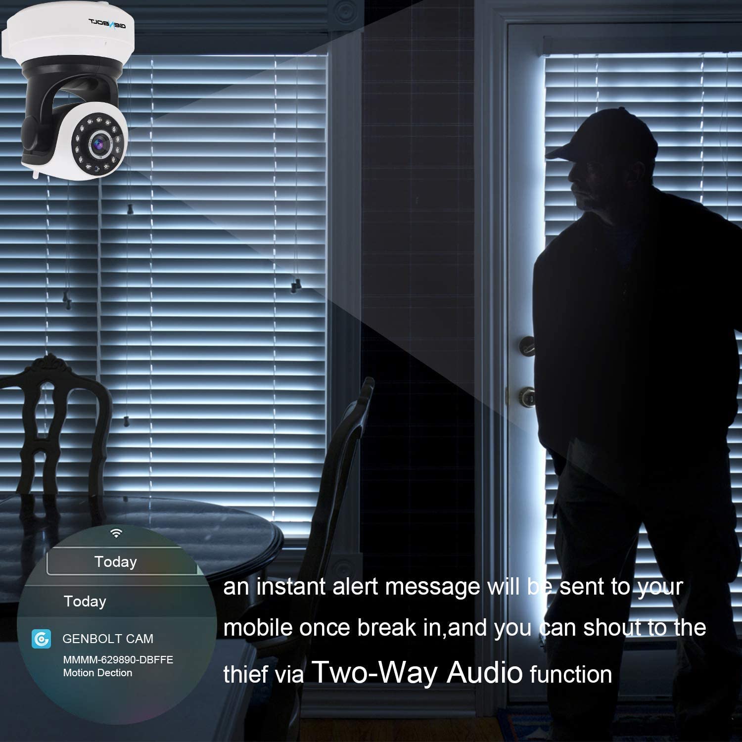 GENBOLT 2K Pet Camera, WiFi Security Camera Indoor,Home Surveillance IP Camera CCTV with Humanoid Detection - Image 2