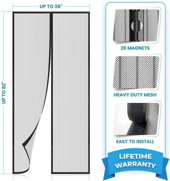 Flux Phenom Magnetic Screen Door - Retractable Mesh with Self Sealing Magnets - Keeps Nature Out - Image 4