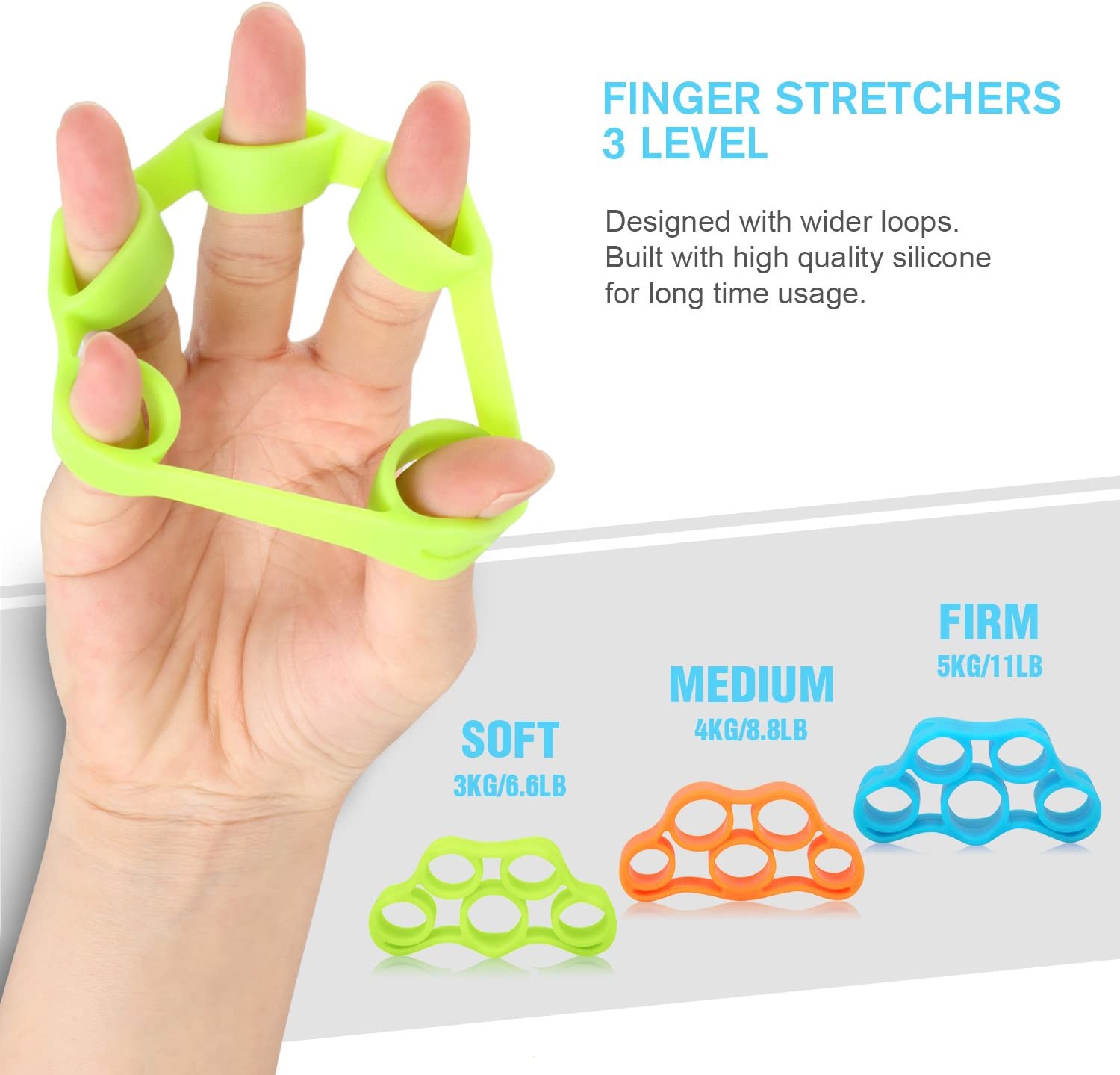 apiker Anti Stress Balls, Hand Strengthener Finger Exerciser Kit [6