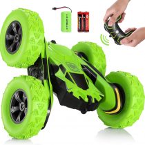 SGILE 4WD Remote Control Car for 6-12 Years Old Kids - 2.4Ghz 360° Double Side Flips RC Stunt Car Truck Toy Gift, Green