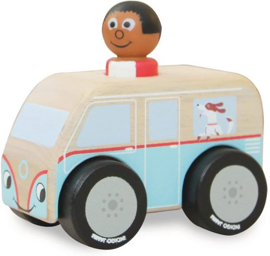Indigo Jamm Mini Chunky Wooden vehicle toys for Ages 18 Months + (Mini Colin Campervan)| Play Vehicle Role Play Toy