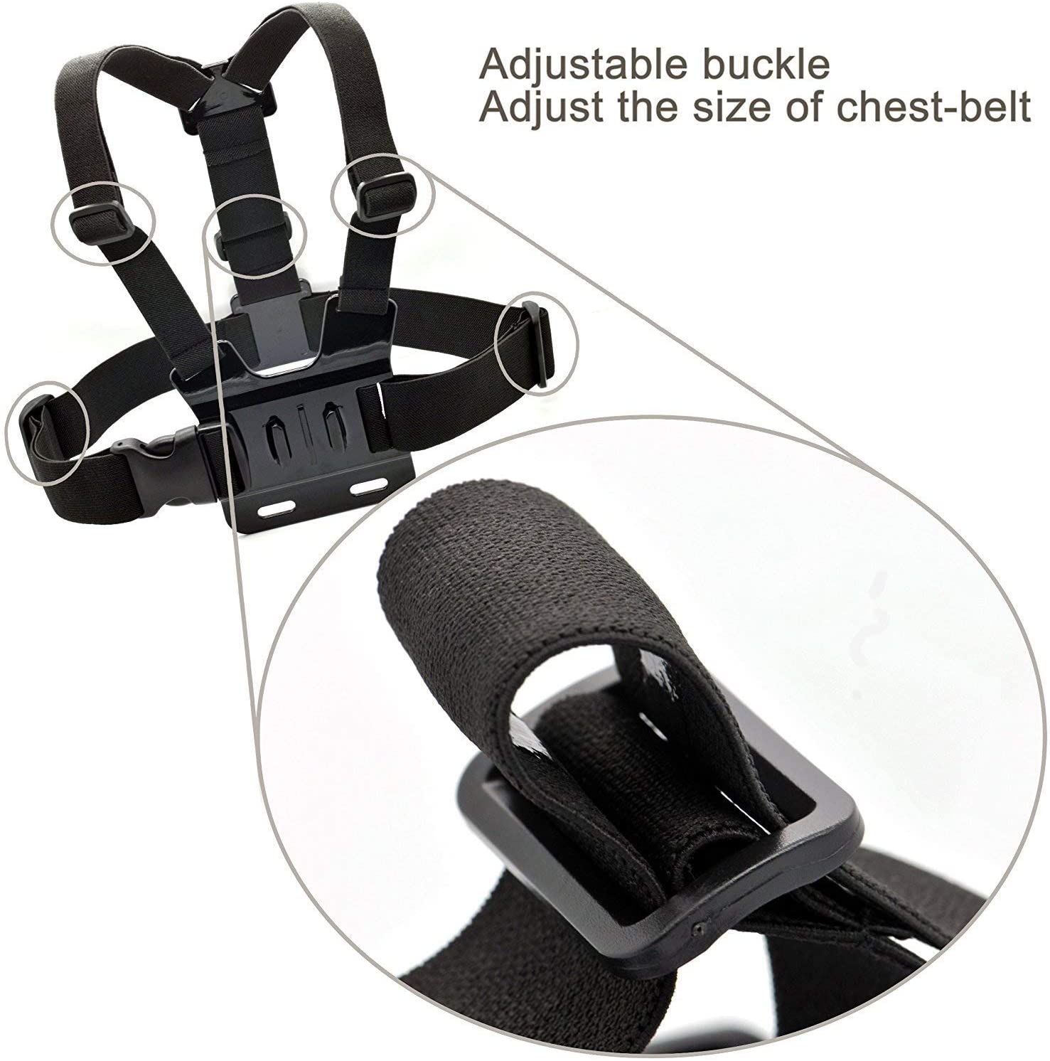 Eyeon Chest Strap Mount Chesty Chest Harness Chest Belt with J Hook and Screw for GoPro Hero 7/6/5/4/3, Hero 2018, Xiaomi YI - Image 4